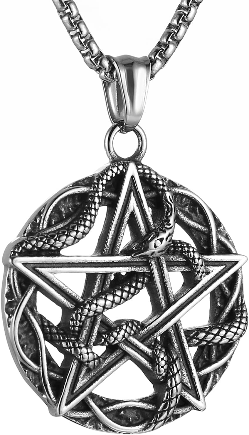 Gothic Snake Pendant - Serpent Ritual Necklace
