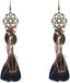 Punk Vintage Long Tassel Feather Beads Drop Wolf Tooth Pendant Earring Fish Hook Earrings Suitable to Wear At All Times