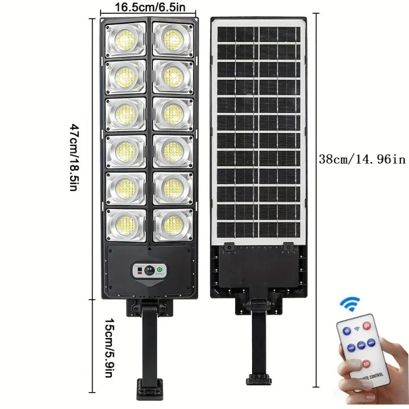 250w Solar LED Light Motion Sensor With Remote 3 Modes Street Lamp for Yard Garden Path Secondary image
