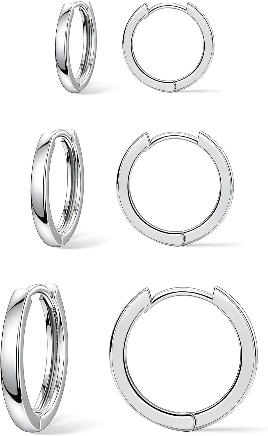 3 Pairs Gold Hoop Earrings Set for Women Trendy Chunky Small Huggie Jewelry