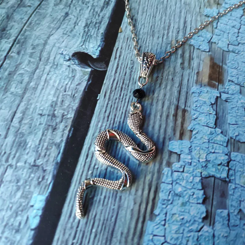 Gothic Snake Earrings - Serpent Moon Ritual Jewelry