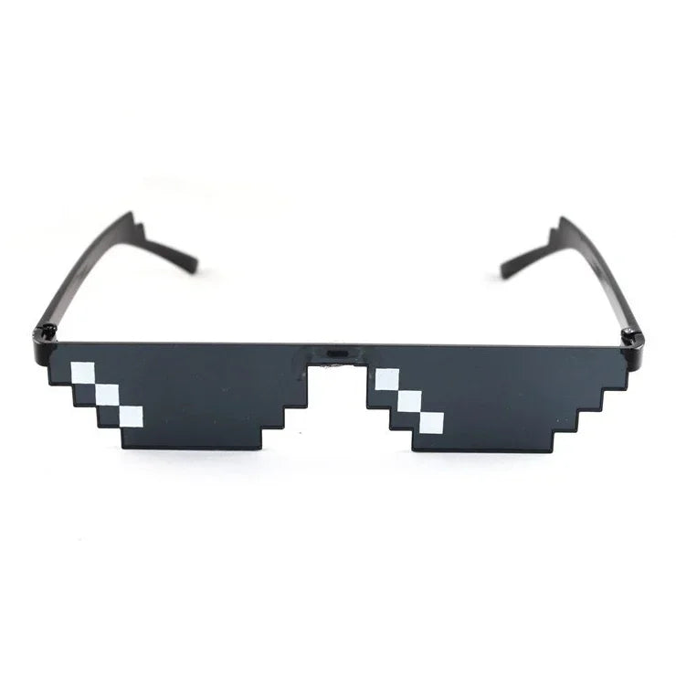 Pixelated Mosaic Party Sunglasses – Retro Novelty