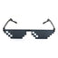 Pixelated Mosaic Party Sunglasses – Retro Novelty