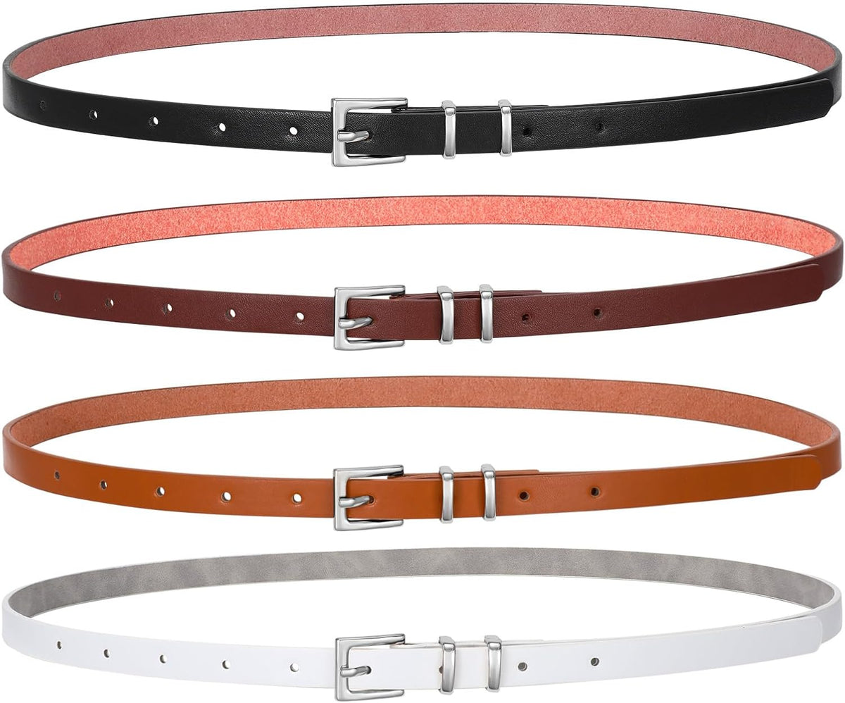 4 Pack Women Belt With Gold Alloy Buckle