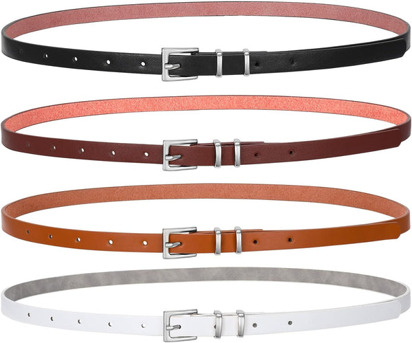 4 Pack Women Belt With Gold Alloy Buckle