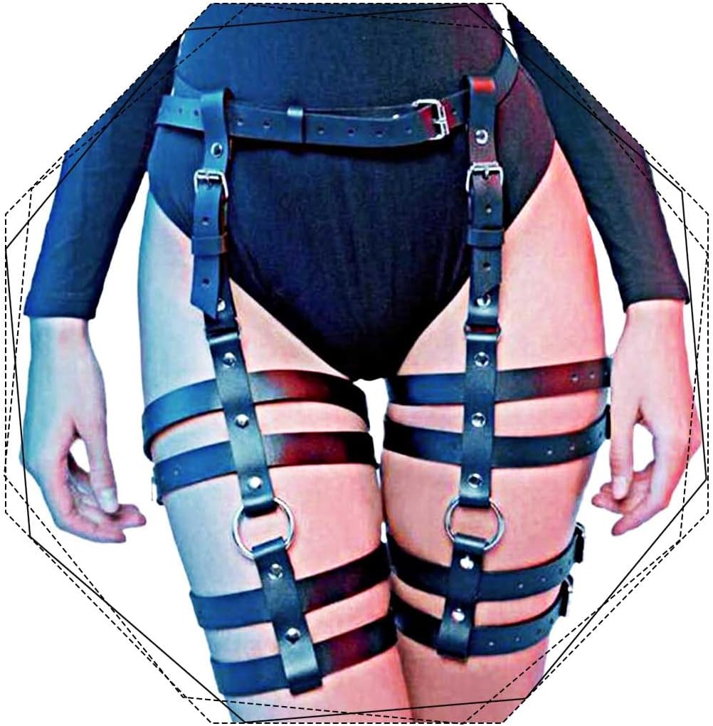 Leather Leg Harness Thigh Black Fashion Rave Body Accessories for Women