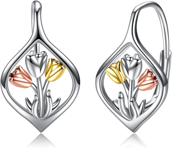 925 Sterling Silver Tree of Life Hoop Earrings