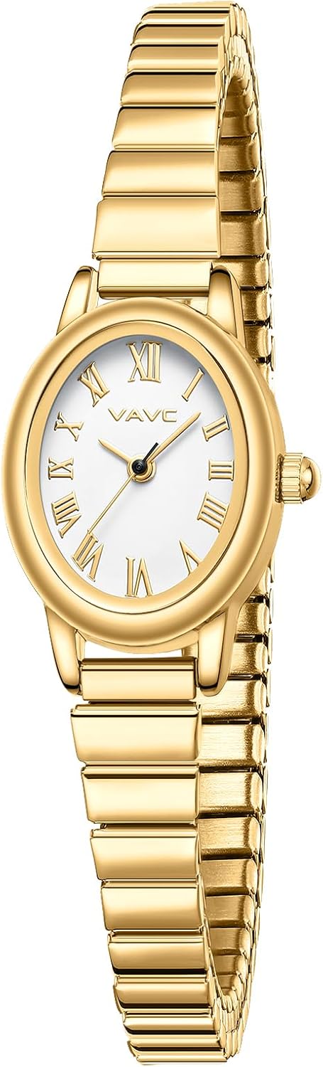 Small Gold Watches for Women,Analog Womens Watch with Stainless Steel