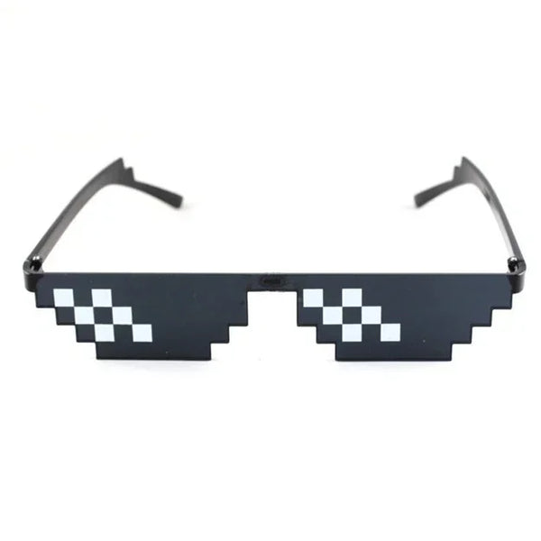 Pixelated Mosaic Party Sunglasses – Retro Novelty