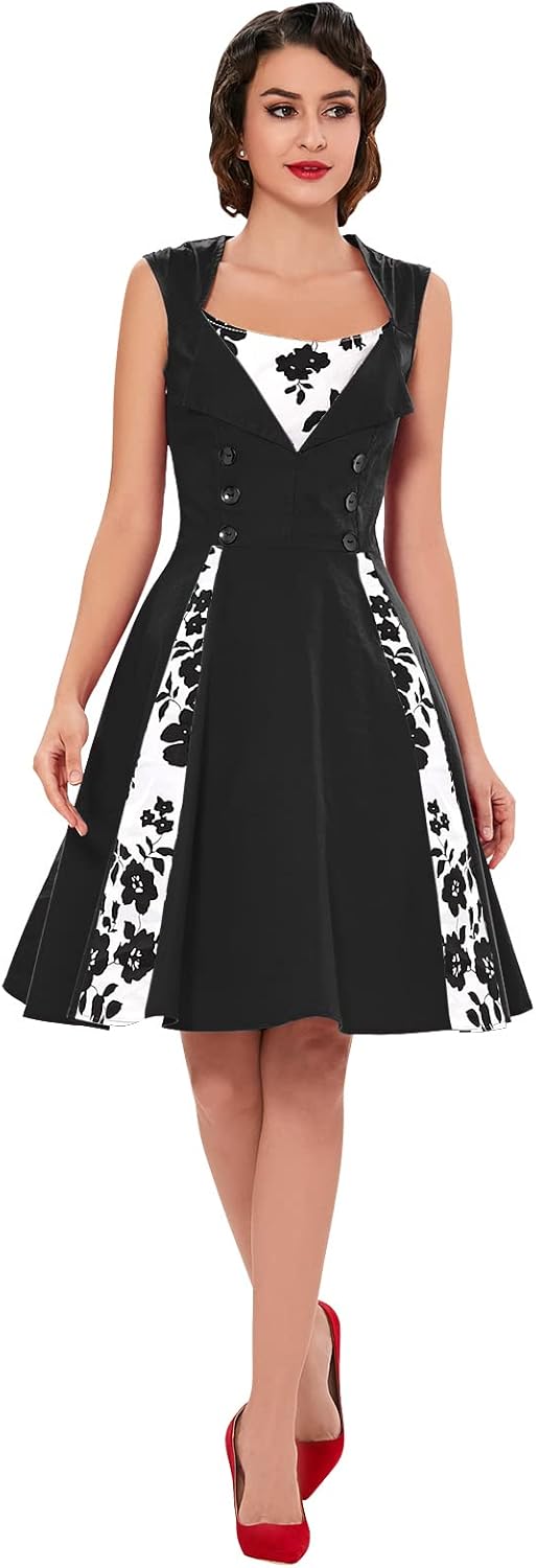 Polka Dot Style Cocktail Party Swing Dress