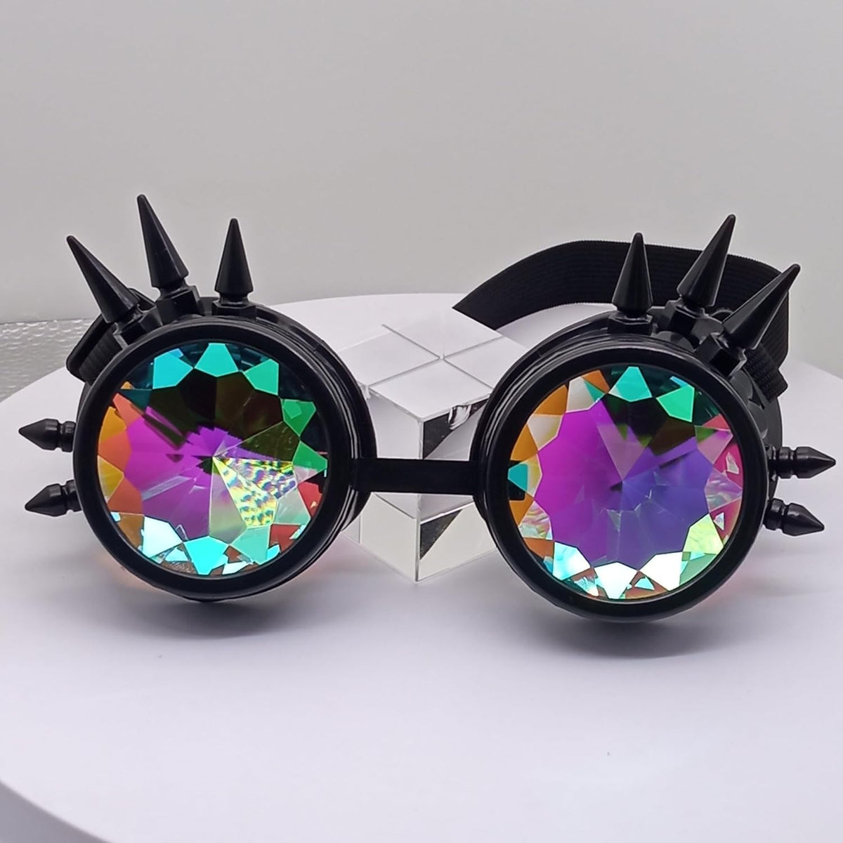 Kaleidoscope Rainbow Prism Steampunk Rave Goggles