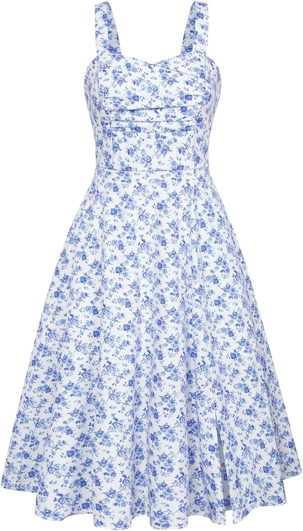 Vintage Swing Dress - Sleeveless - 1950s Rockabilly Pin-Up Style
