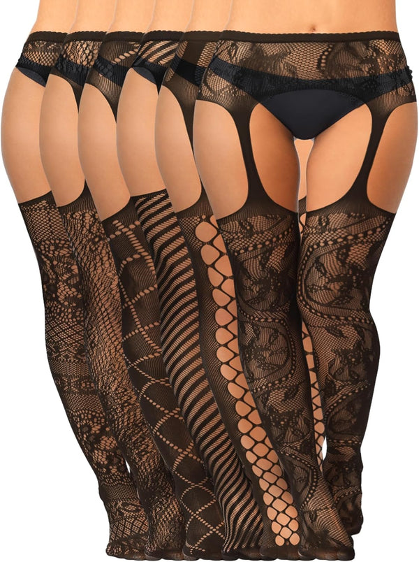 Fishnet Thigh-High Stockings – 6 Pairs Plus Size