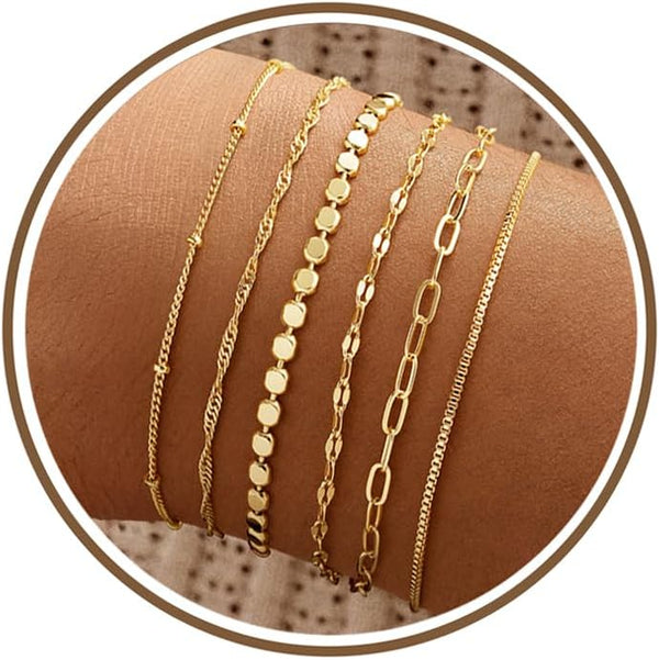 M MOOHAM Gold Bracelets Set for Women No Tarnish