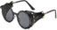 Retro Round Metal & Leather Steampunk Sunglasses
