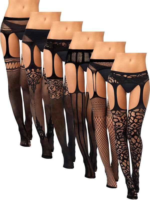 Fishnet Thigh-High Stockings – 6 Pairs Plus Size