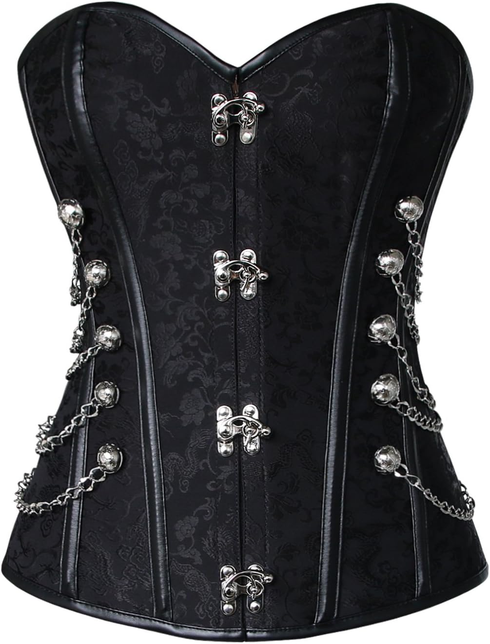Gothic Corset Bustier with Chain Detail