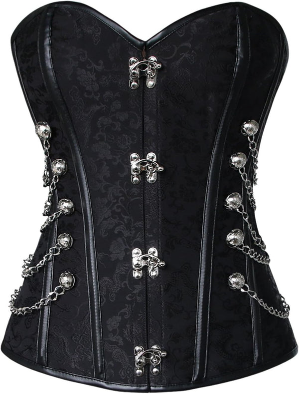 Gothic Corset Bustier with Chain Detail