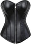 Faux Leather Steampunk Corset Top with Zipper
