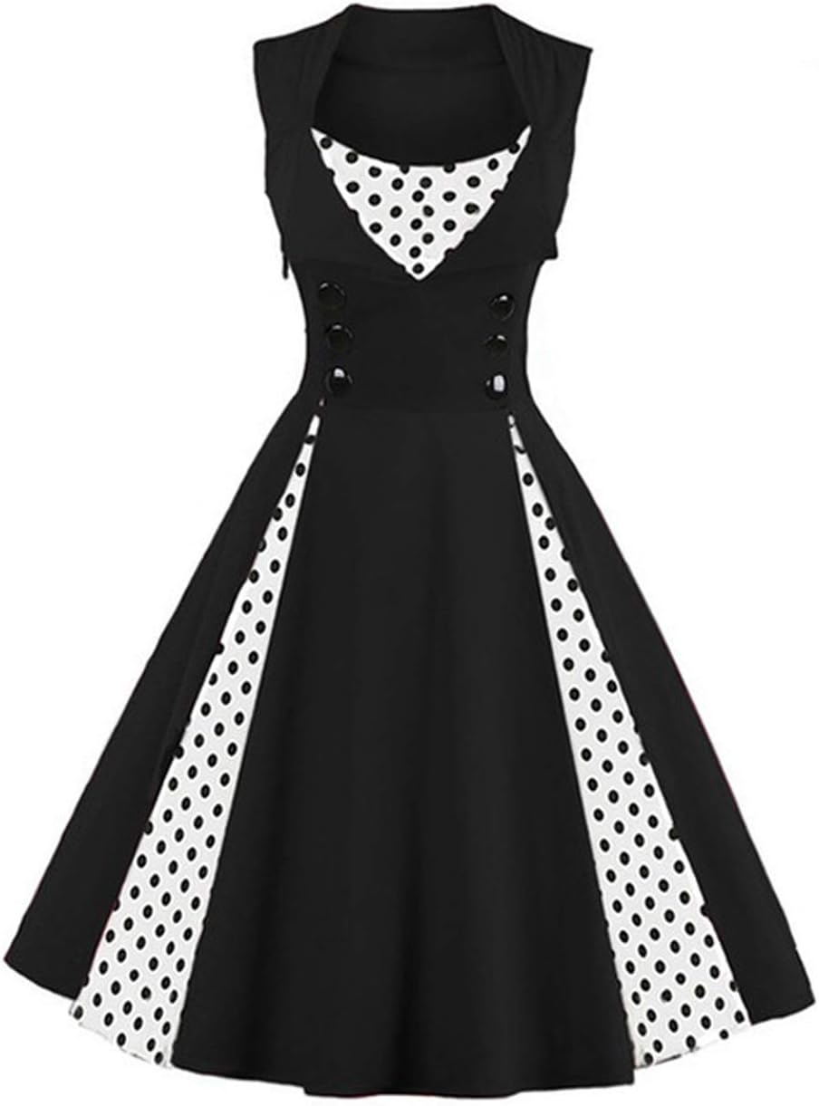 Polka Dot Style Cocktail Party Swing Dress