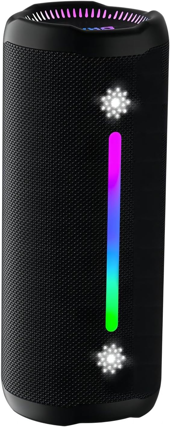25W Outdoor Bluetooth Speaker – IPX7, Colorful Lights, 24H