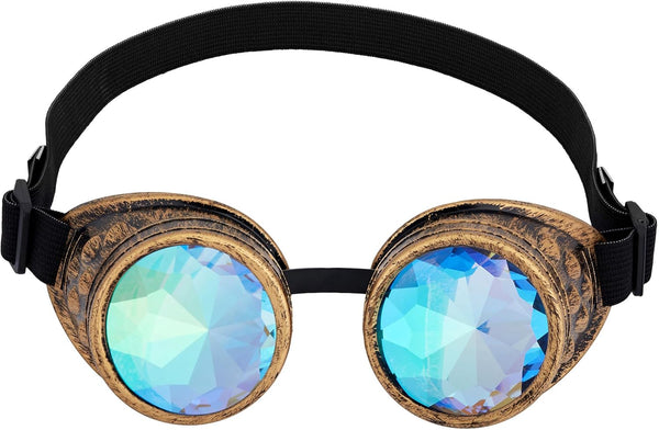 Spiked Kaleidoscope Rainbow Crystal Rave Goggles