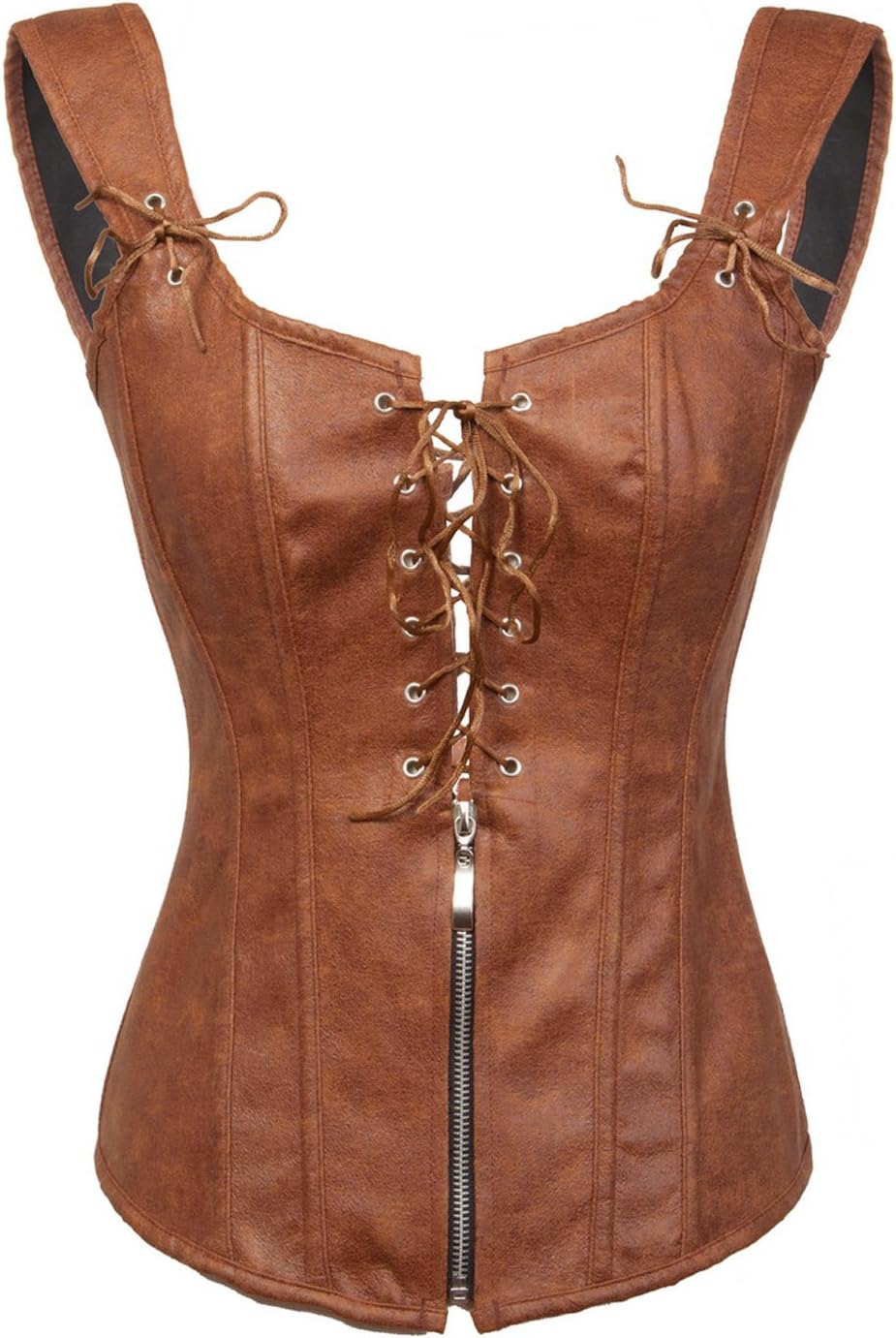Renaissance Steampunk Faux Leather Bustier Corset