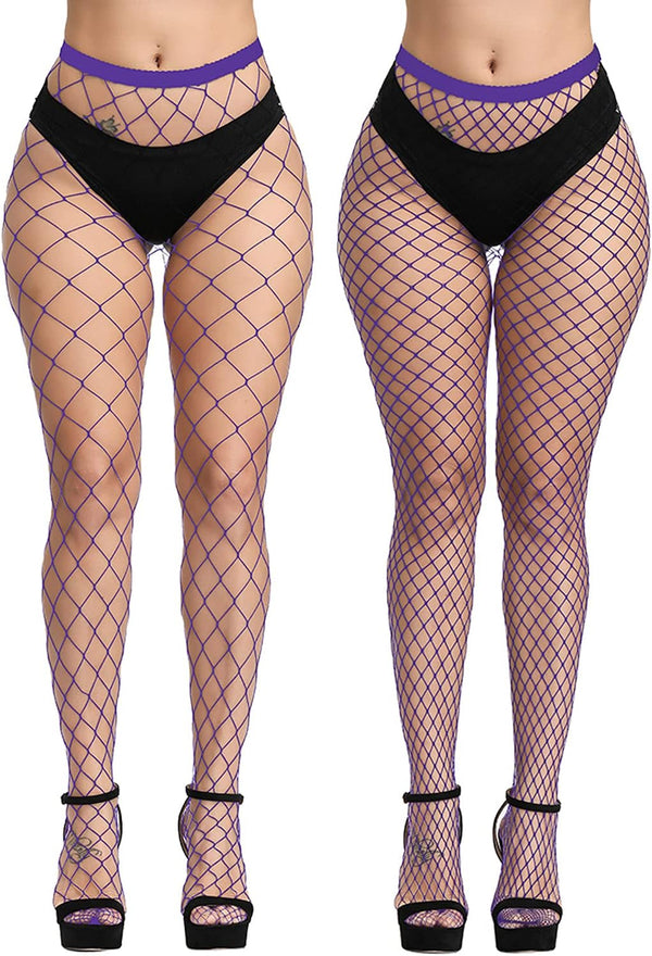 High Waist Fishnet Suspender Stockings