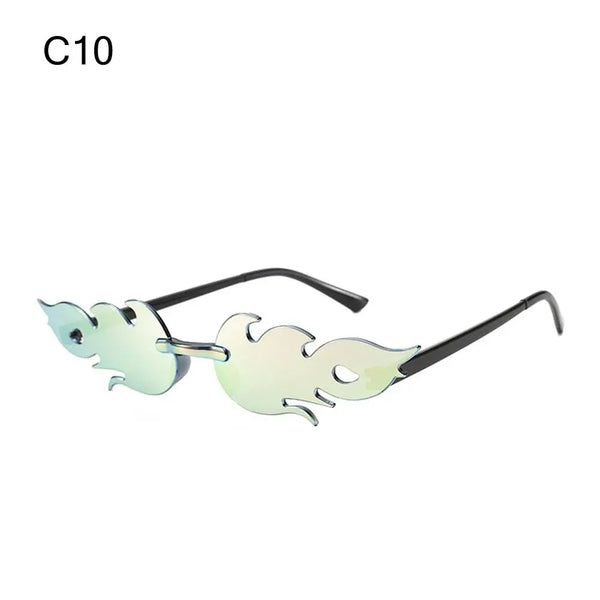 Rimless Fire Flame Party Sunglasses – UV400