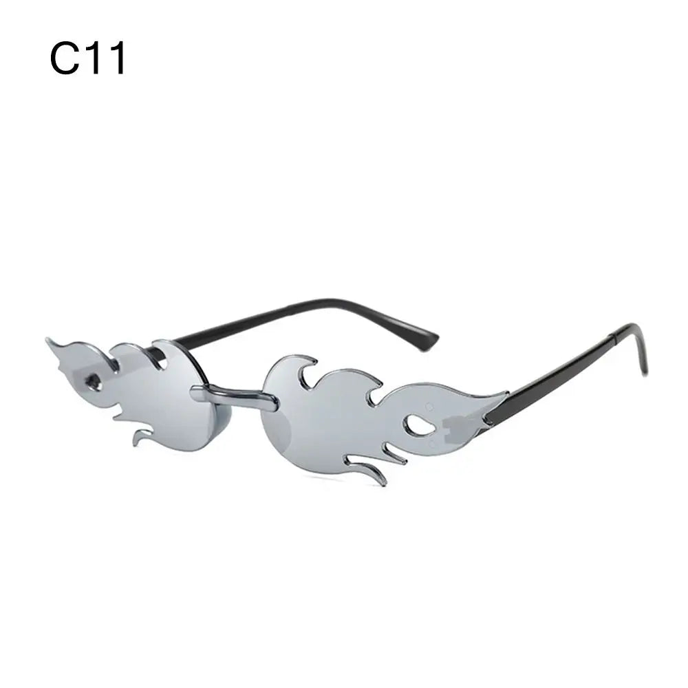 Rimless Fire Flame Party Sunglasses – UV400
