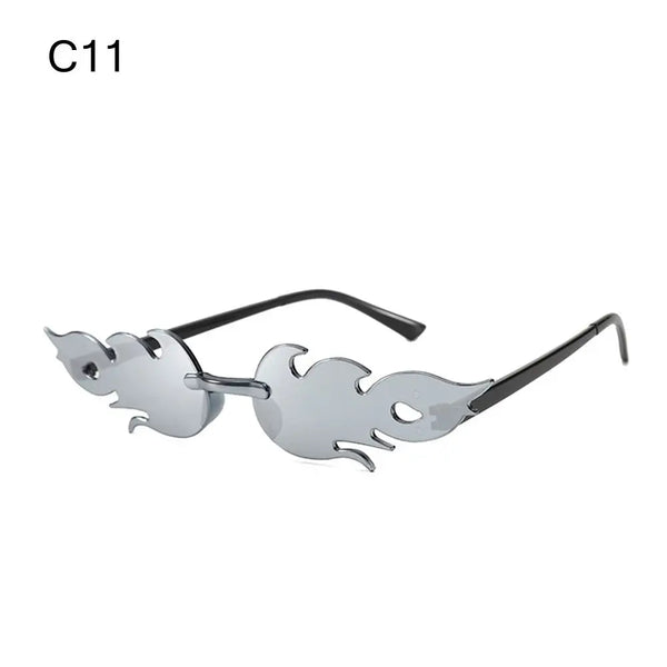 Rimless Fire Flame Party Sunglasses – UV400