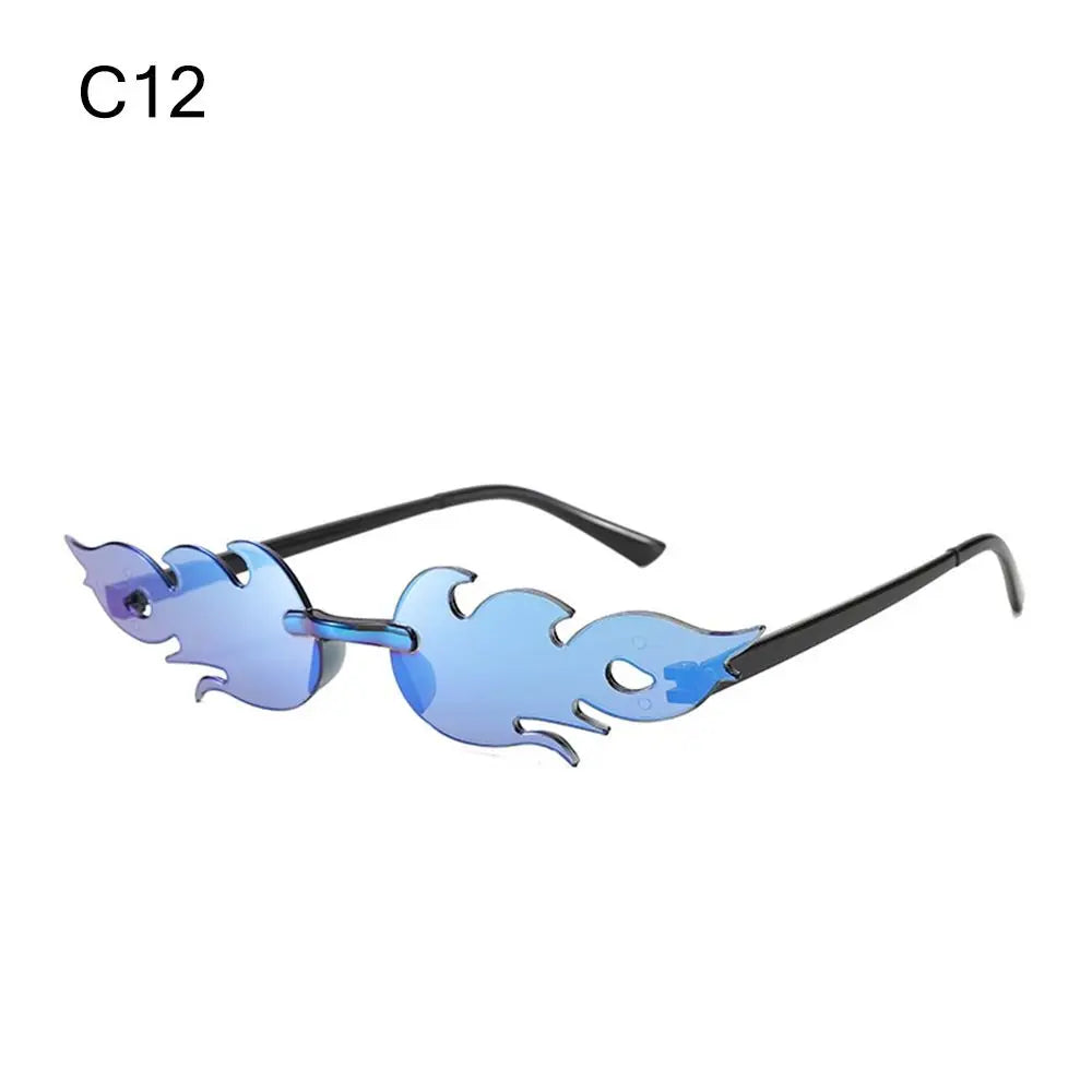 Rimless Fire Flame Party Sunglasses – UV400