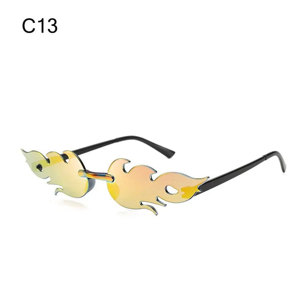 Rimless Fire Flame Party Sunglasses – UV400