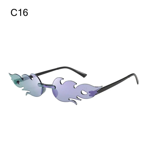 Rimless Fire Flame Party Sunglasses – UV400
