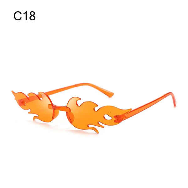 Rimless Fire Flame Party Sunglasses – UV400