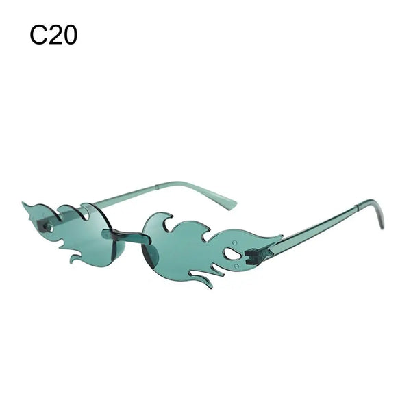 Rimless Fire Flame Party Sunglasses – UV400