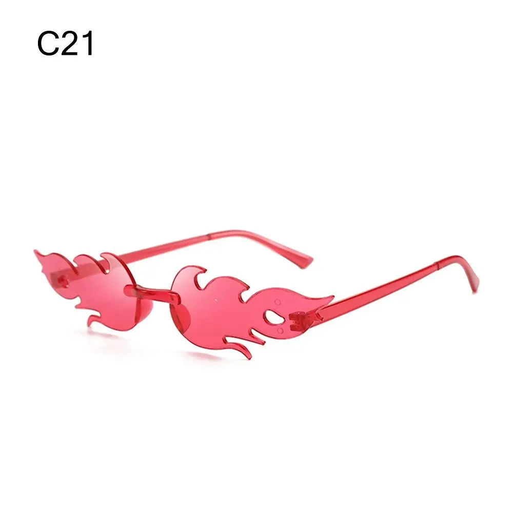 Rimless Fire Flame Party Sunglasses – UV400