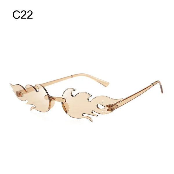 Rimless Fire Flame Party Sunglasses – UV400