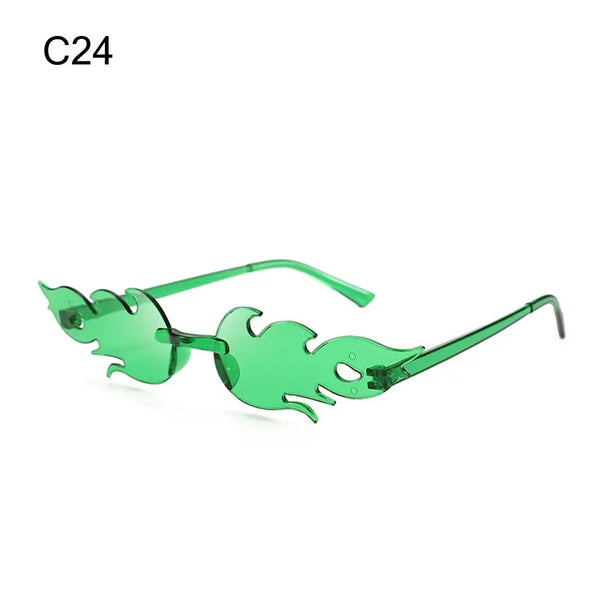 Rimless Fire Flame Party Sunglasses – UV400