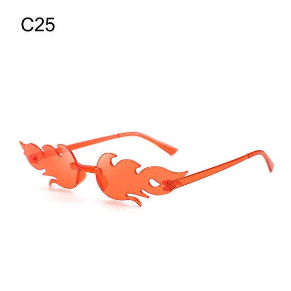 Rimless Fire Flame Party Sunglasses – UV400