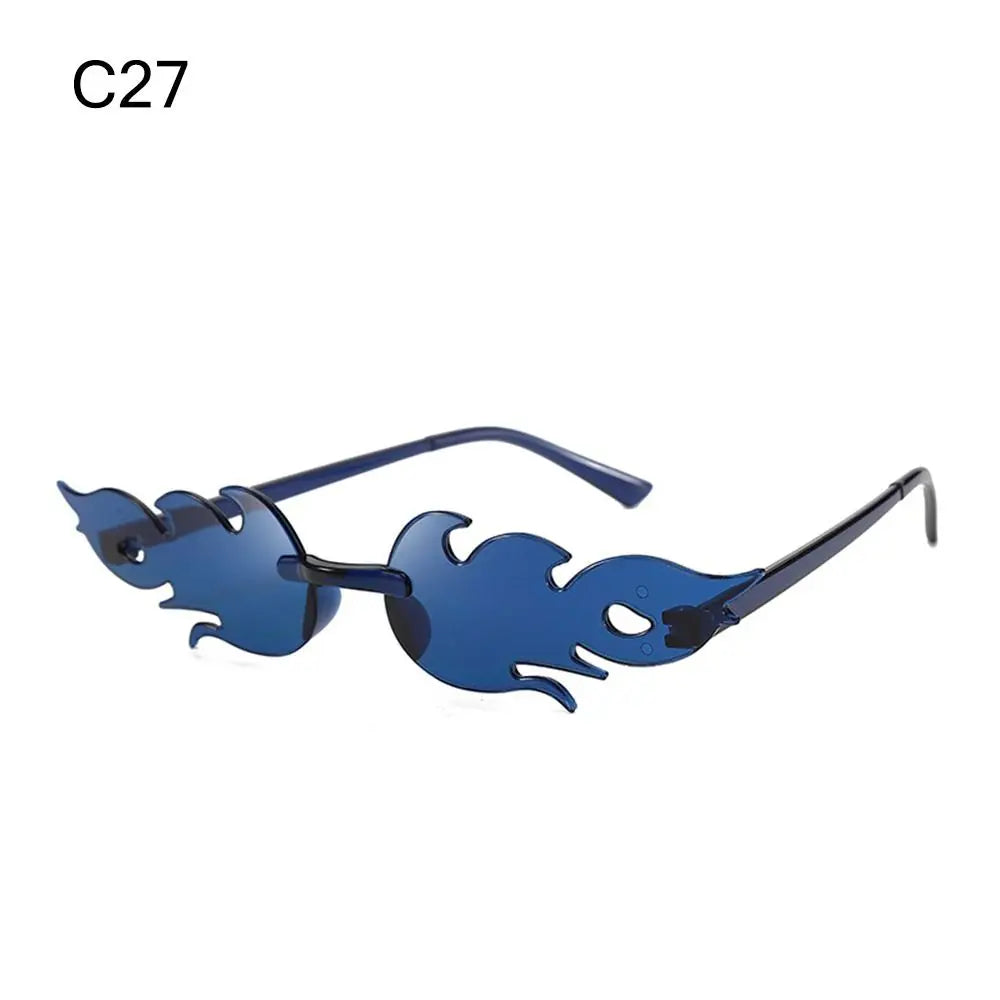 Rimless Fire Flame Party Sunglasses – UV400