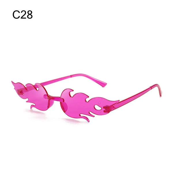 Rimless Fire Flame Party Sunglasses – UV400