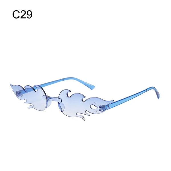 Rimless Fire Flame Party Sunglasses – UV400