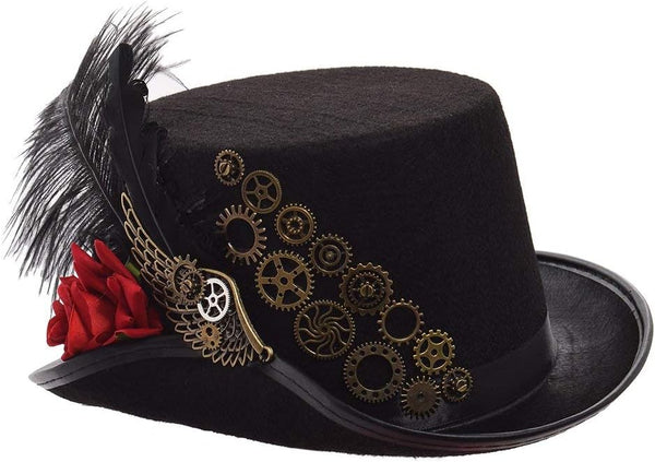 Steampunk Top Hat with Attached Goggles – Unisex