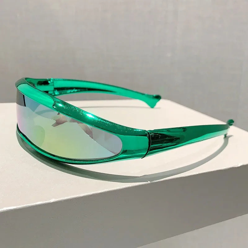 Electroplated One-Piece Futuristic Rave Goggles
