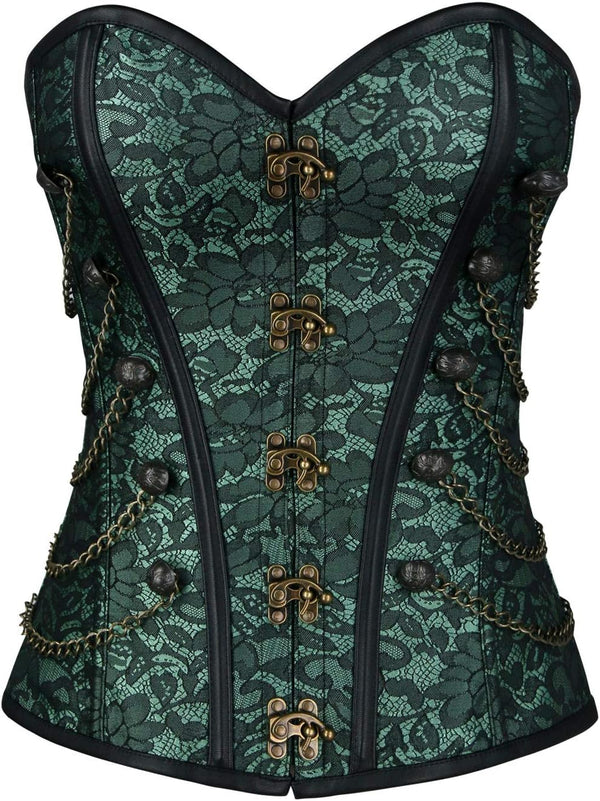 Gothic Corset Bustier with Chain Detail