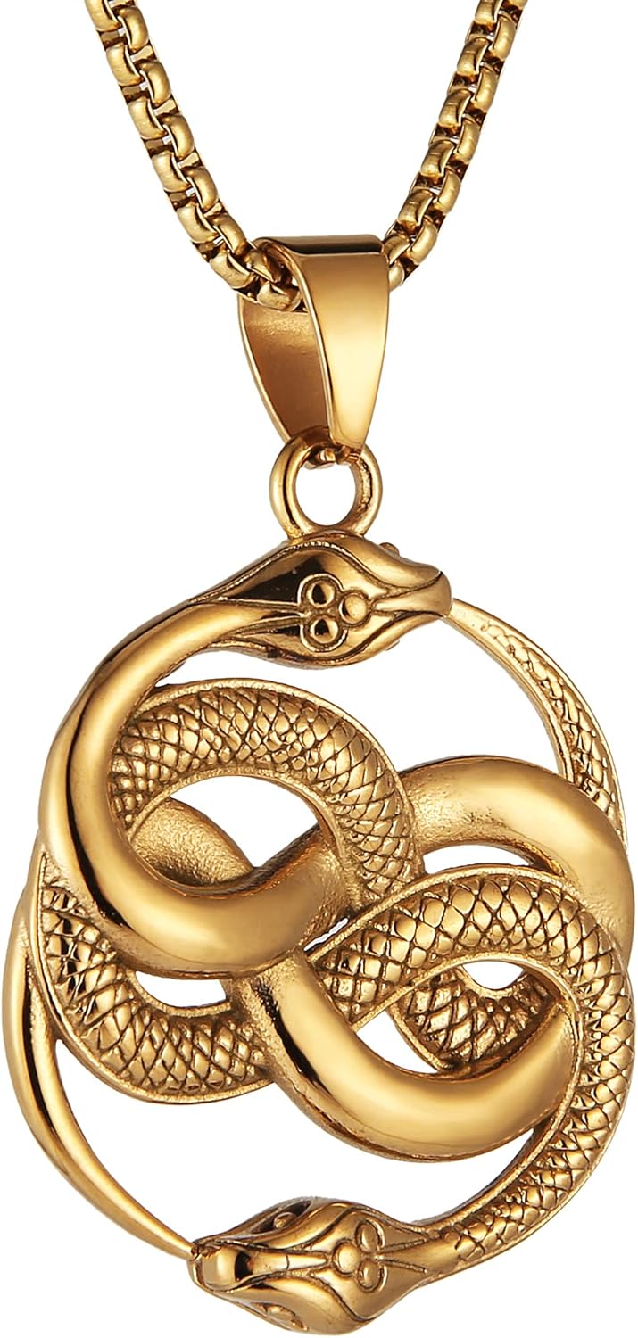 Gothic Snake Pendant - Serpent Ritual Necklace