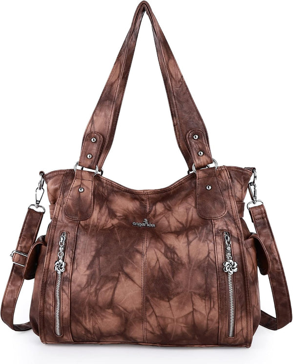 Top-Handle PU Hobo Tote — Roomy Casual Shoulder Satchel