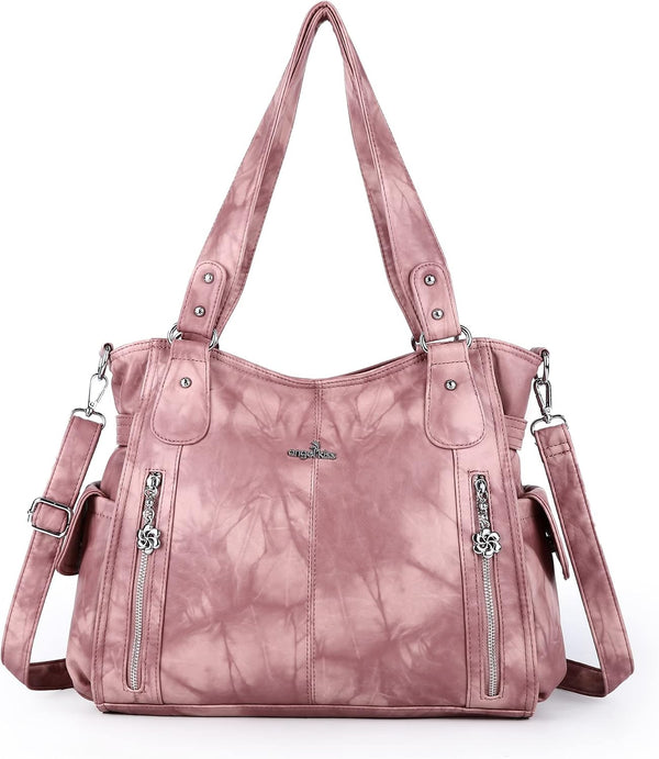 Top-Handle PU Hobo Tote — Roomy Casual Shoulder Satchel