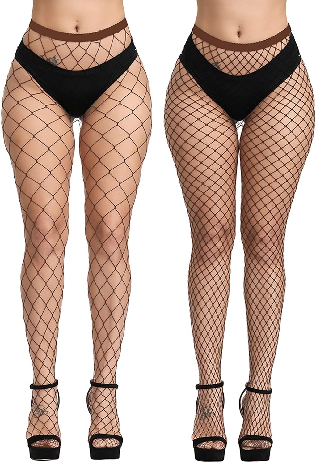 High Waist Fishnet Suspender Stockings